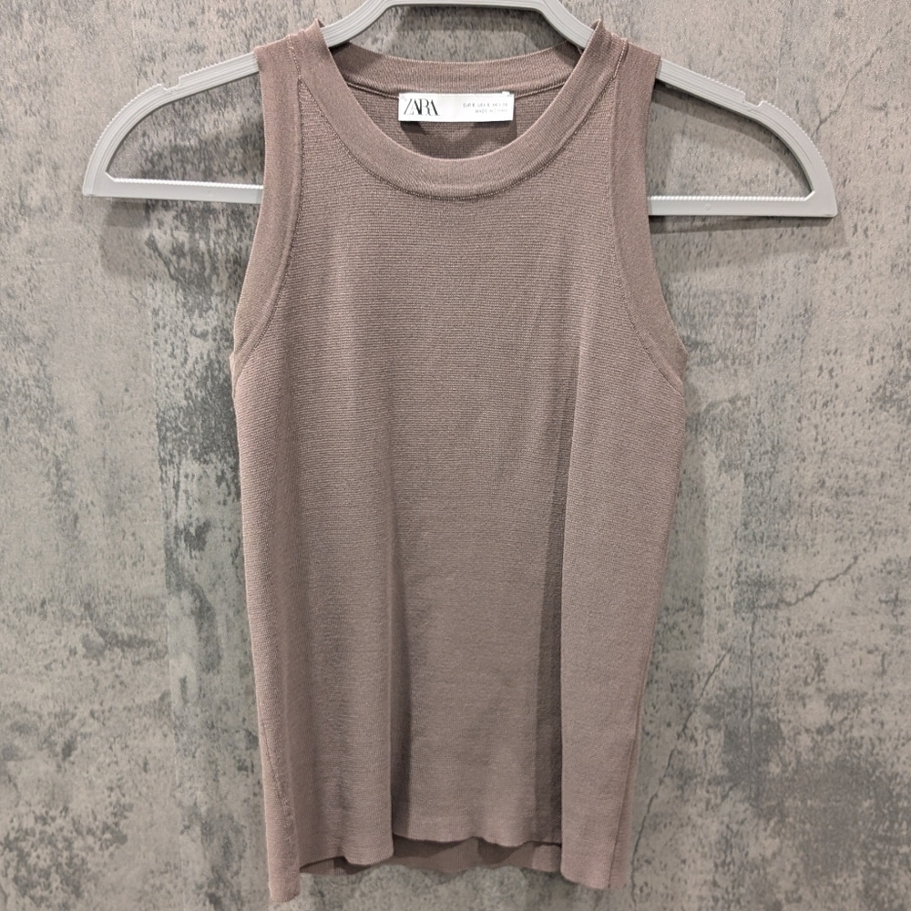 Like New! Zara Knit Tank Top, Taupe